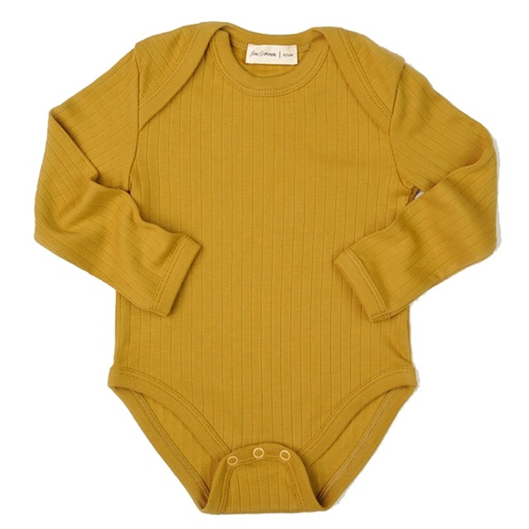 mustard baby romper